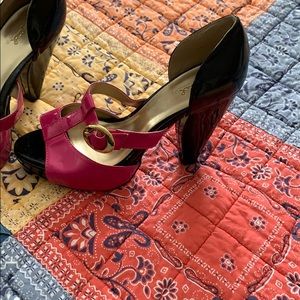 Cute pink and black heels